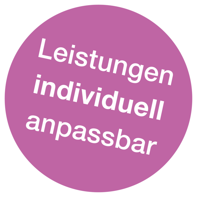 Das Icon verdeutlicht, dass die Leistung individuell für sie anpassbar sind.