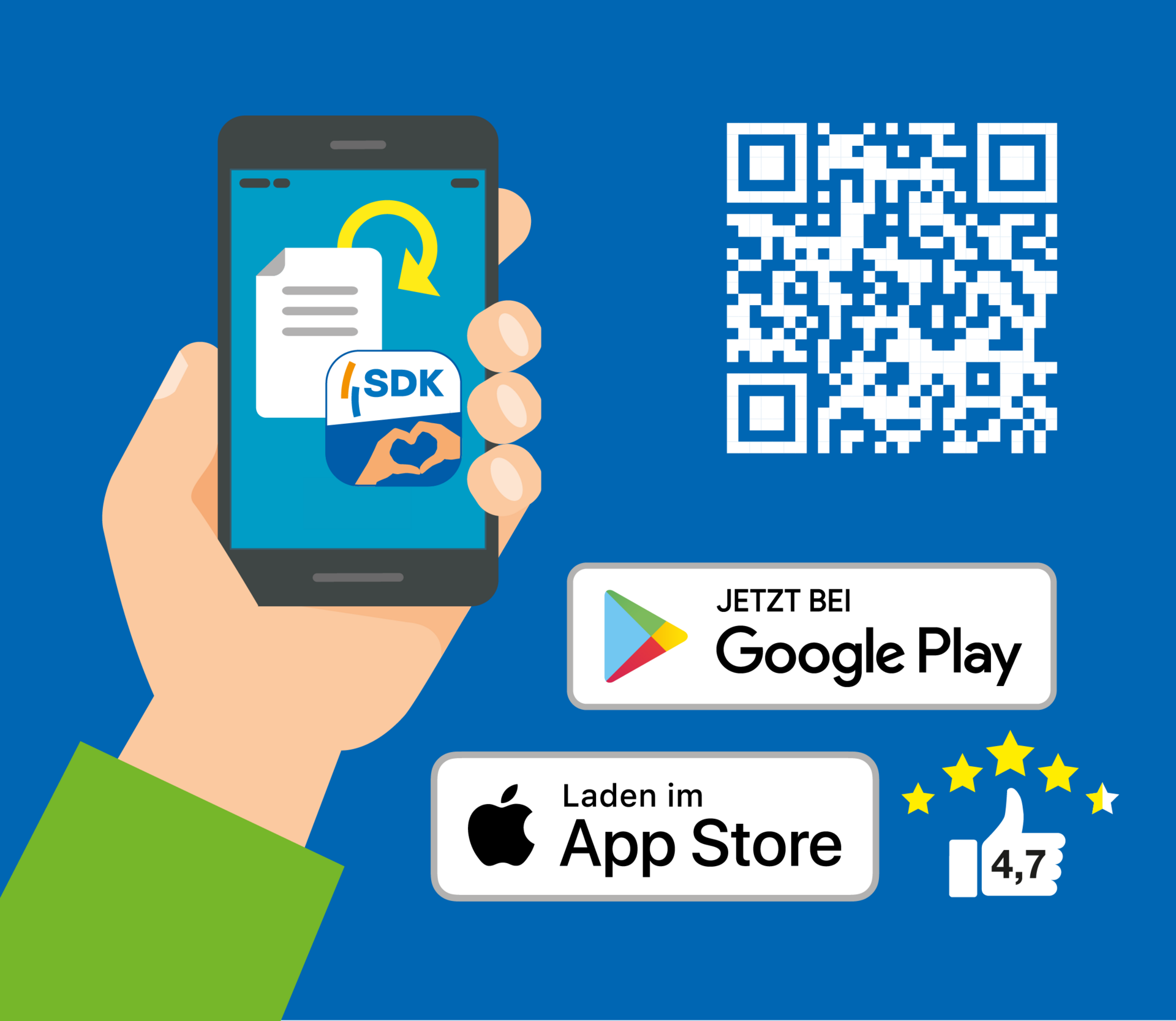 Illustration der SDK-App mit QR-Code